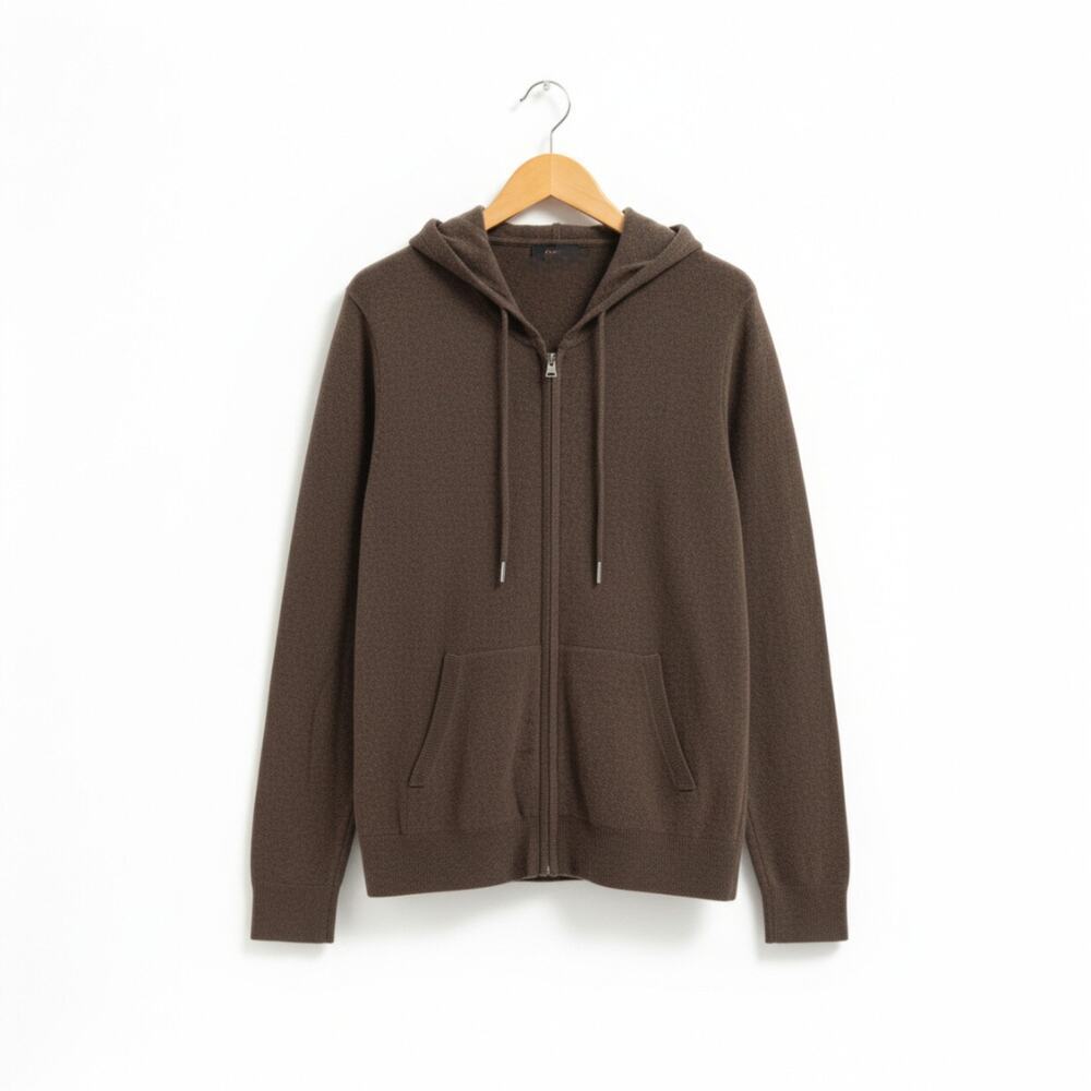 New! Quince Women's Mongolian Cashmere Hoody Brown Sz M #131 - Picture 5 of 6